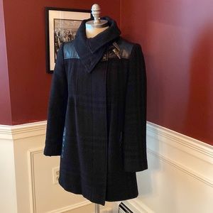 Mackage wool blend and leather coat